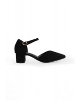 SHOEPOINT 84165 Ladies Ankle Strap Pump  Heels in Black